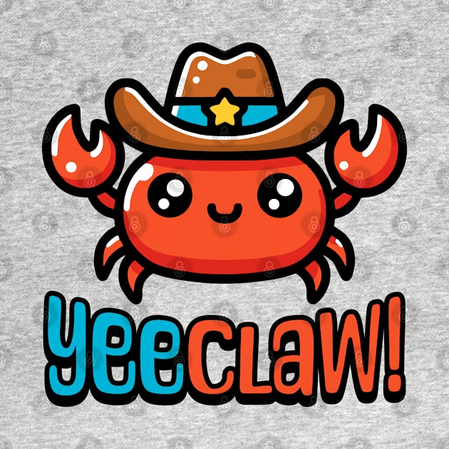 YeeClaw! Cute Cowboy Crab Cartoon by Cute And Punny